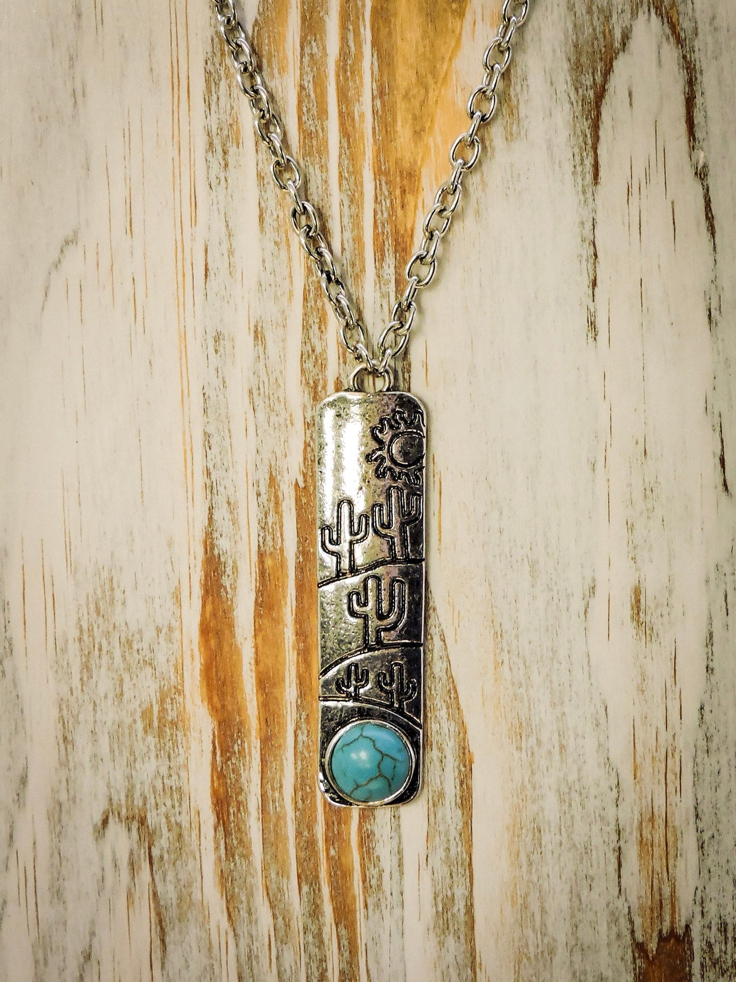 Clint Cactus Bar Pendant Fashion Necklace
