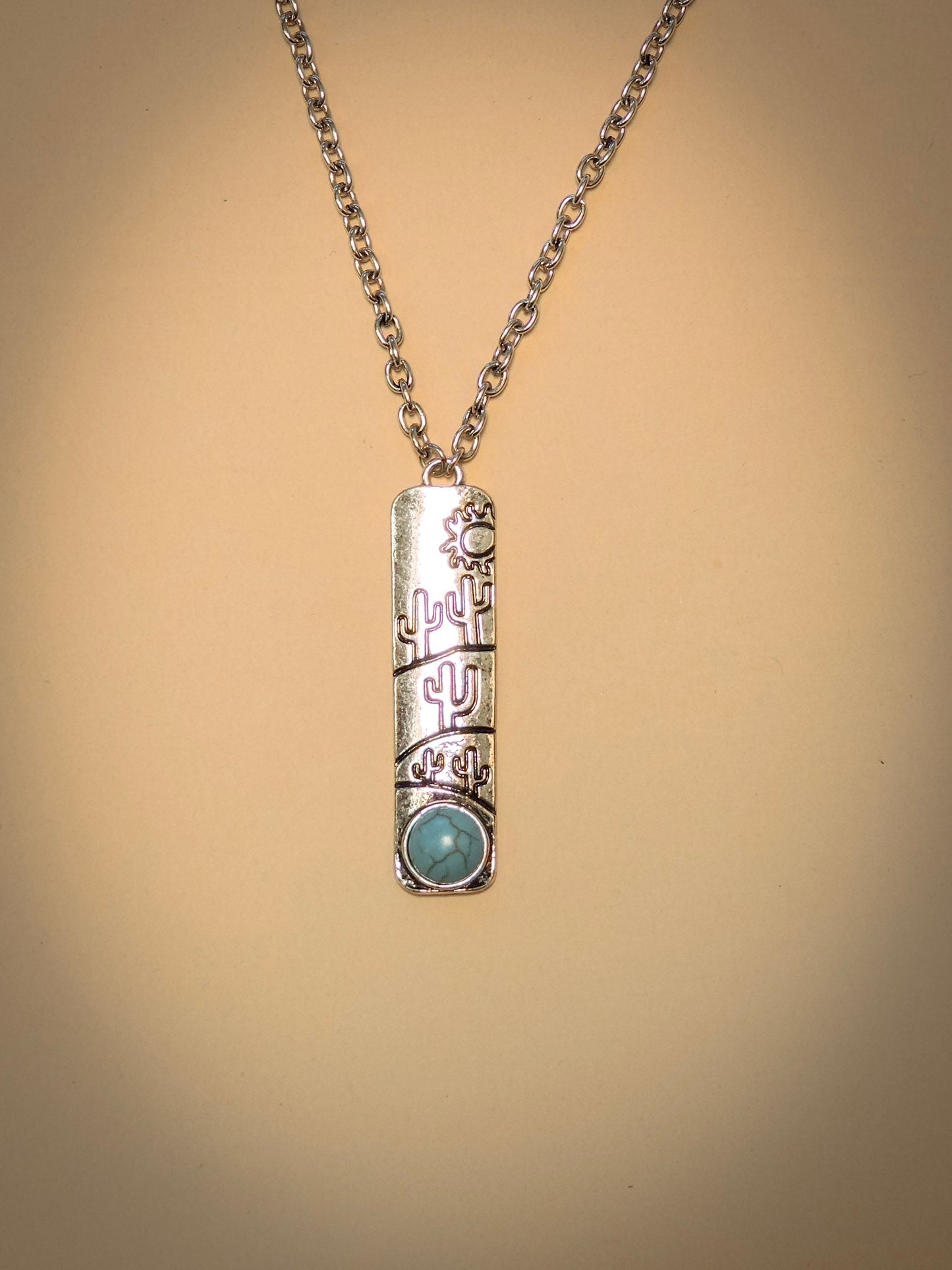 Clint Cactus Bar Pendant Fashion Necklace