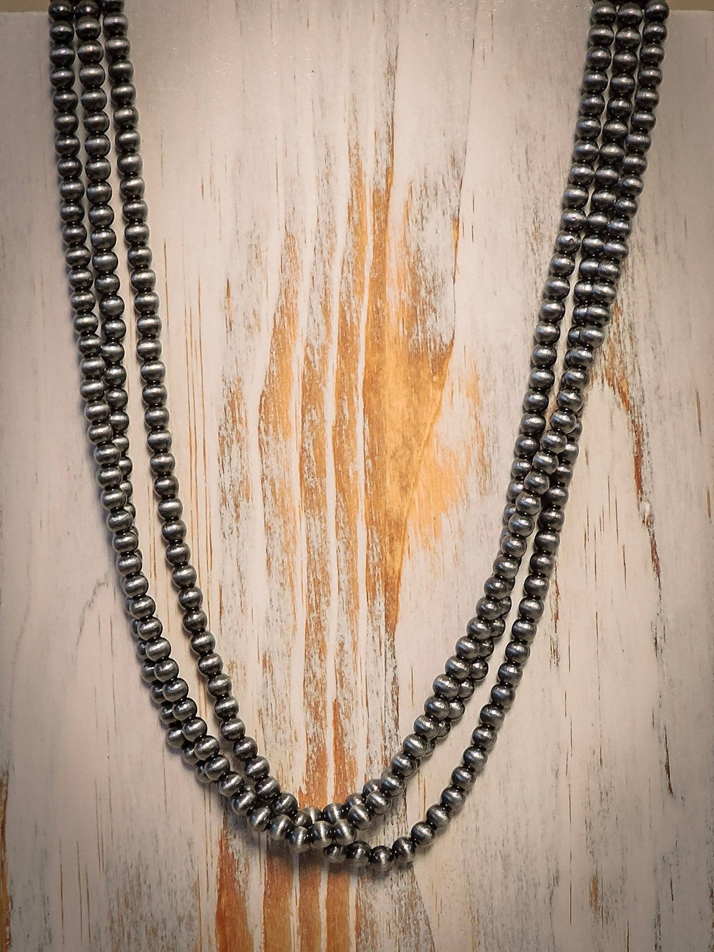 Wesley Navajo Style Pearl Layered Fashion Choker Necklace - Natural