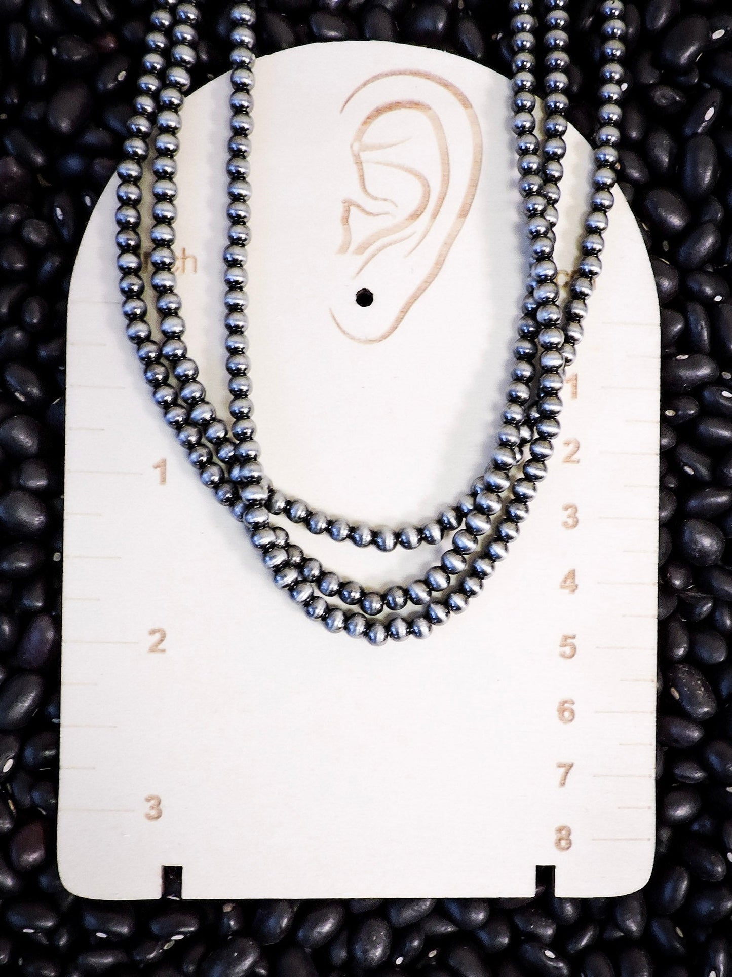 Wesley Navajo Style Pearl Layered Fashion Choker Necklace - Natural