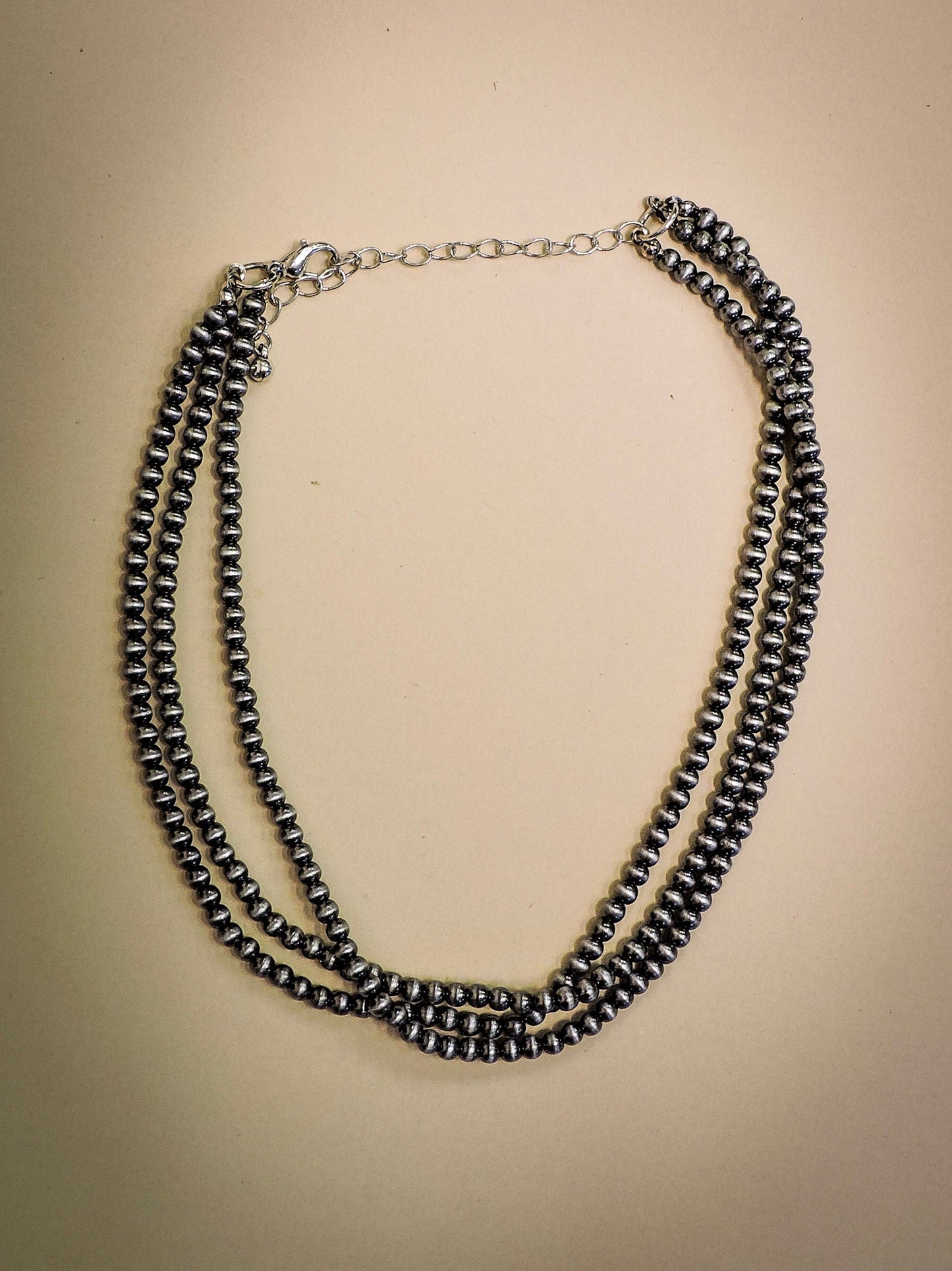 Wesley Navajo Style Pearl Layered Fashion Choker Necklace - Natural