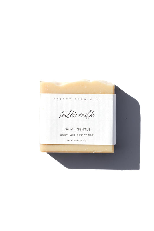 Soft + Gentle Buttermilk Soap Made for Sensitive Skin Fragrance Free Handmade Tallow and Goat Milk Soap Bar
