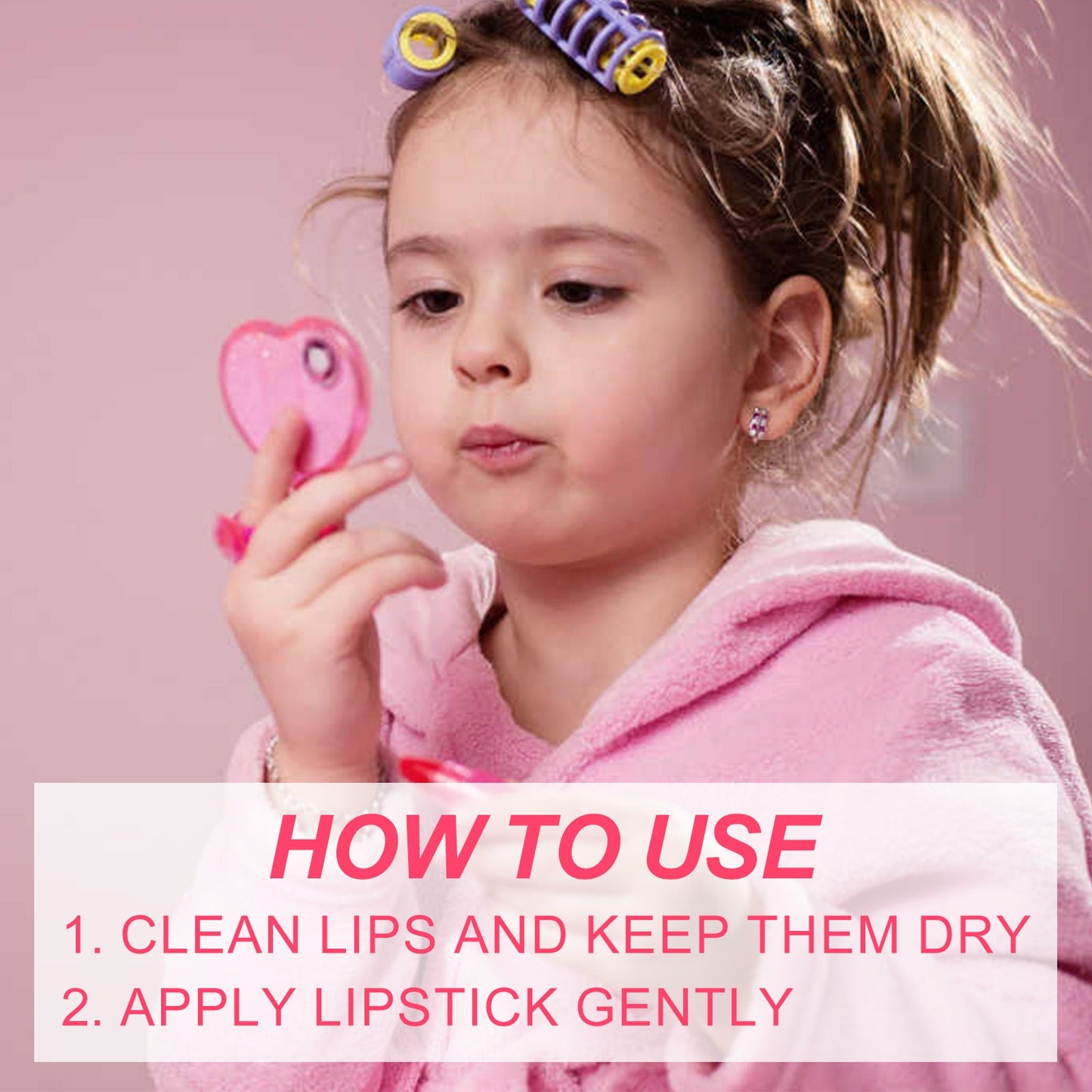 Bunny Lipstick, Easy Clean Lip Gloss Lip Oil Children's Play House Toy Lipstick