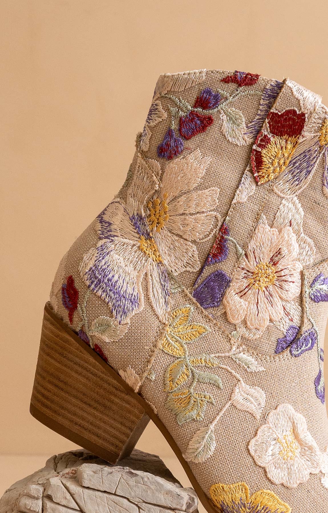 The Wanda | Taupe Floral Appliqué Western Boot *FINAL SALE*