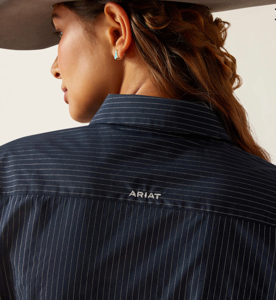 Ariat Women's Navy/Silver Stripe Kirby Shirt