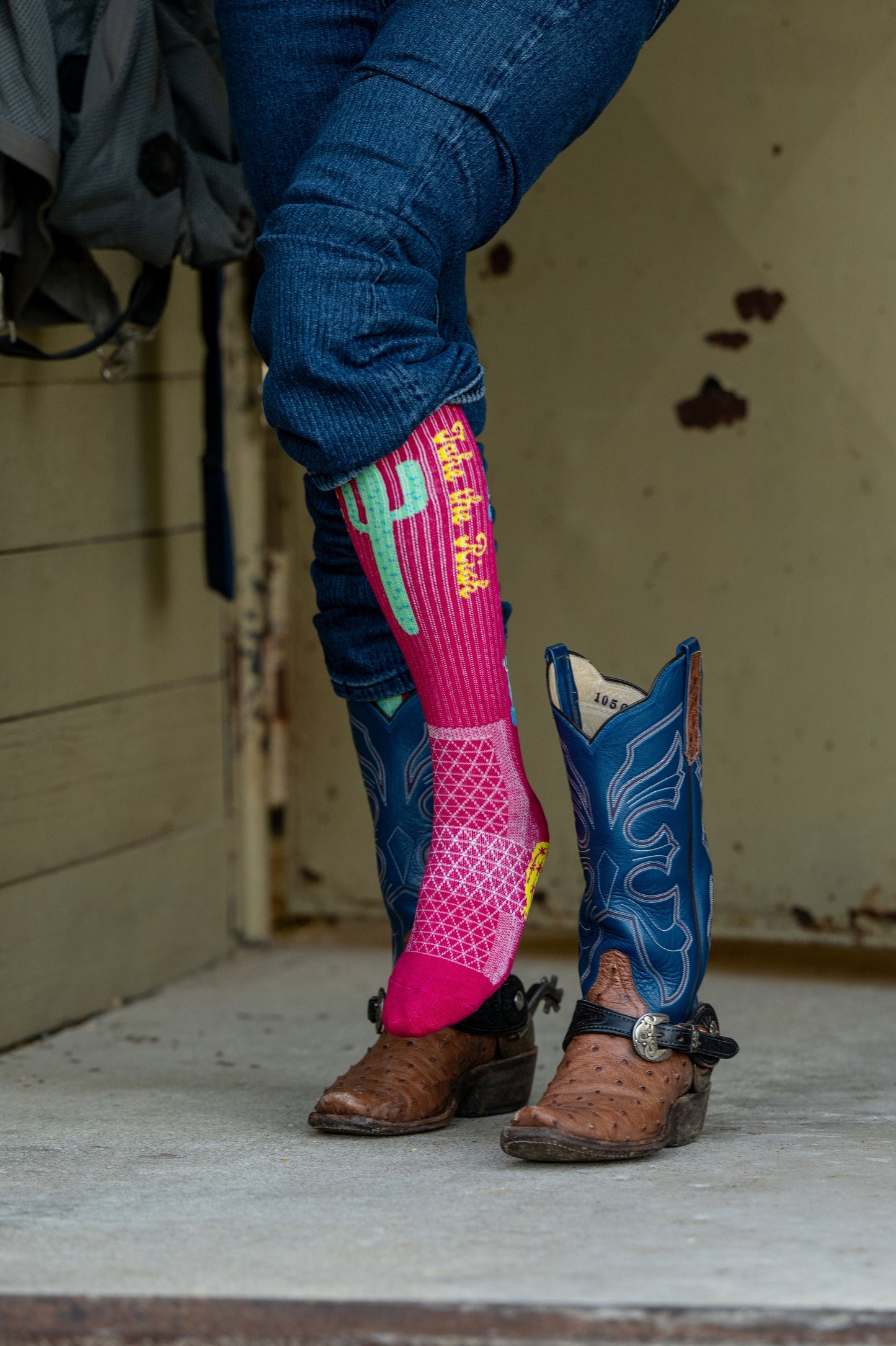 Take the Risk Hot Pink Performance Boot Socks