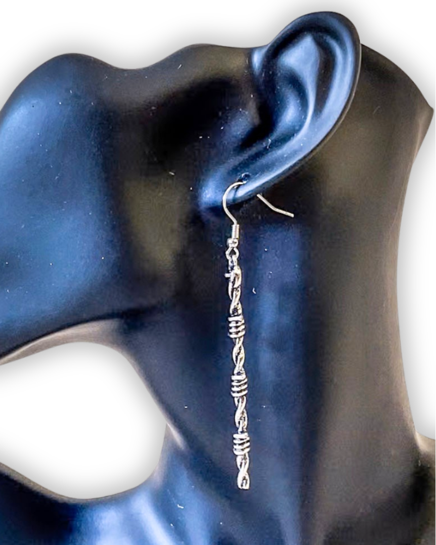 Wire Dangle Fashion Earrings - Silver