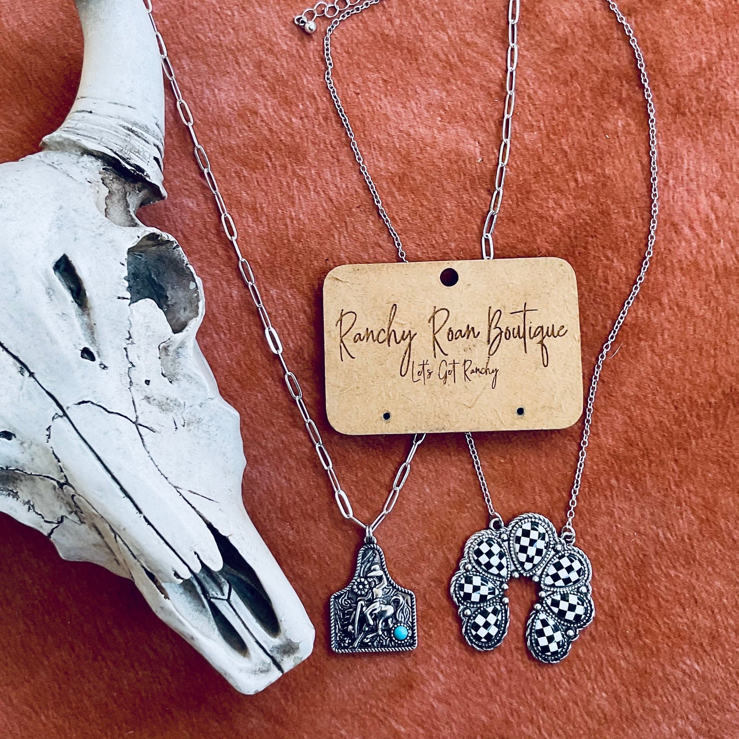 Western Checker Squash Blossom Necklace