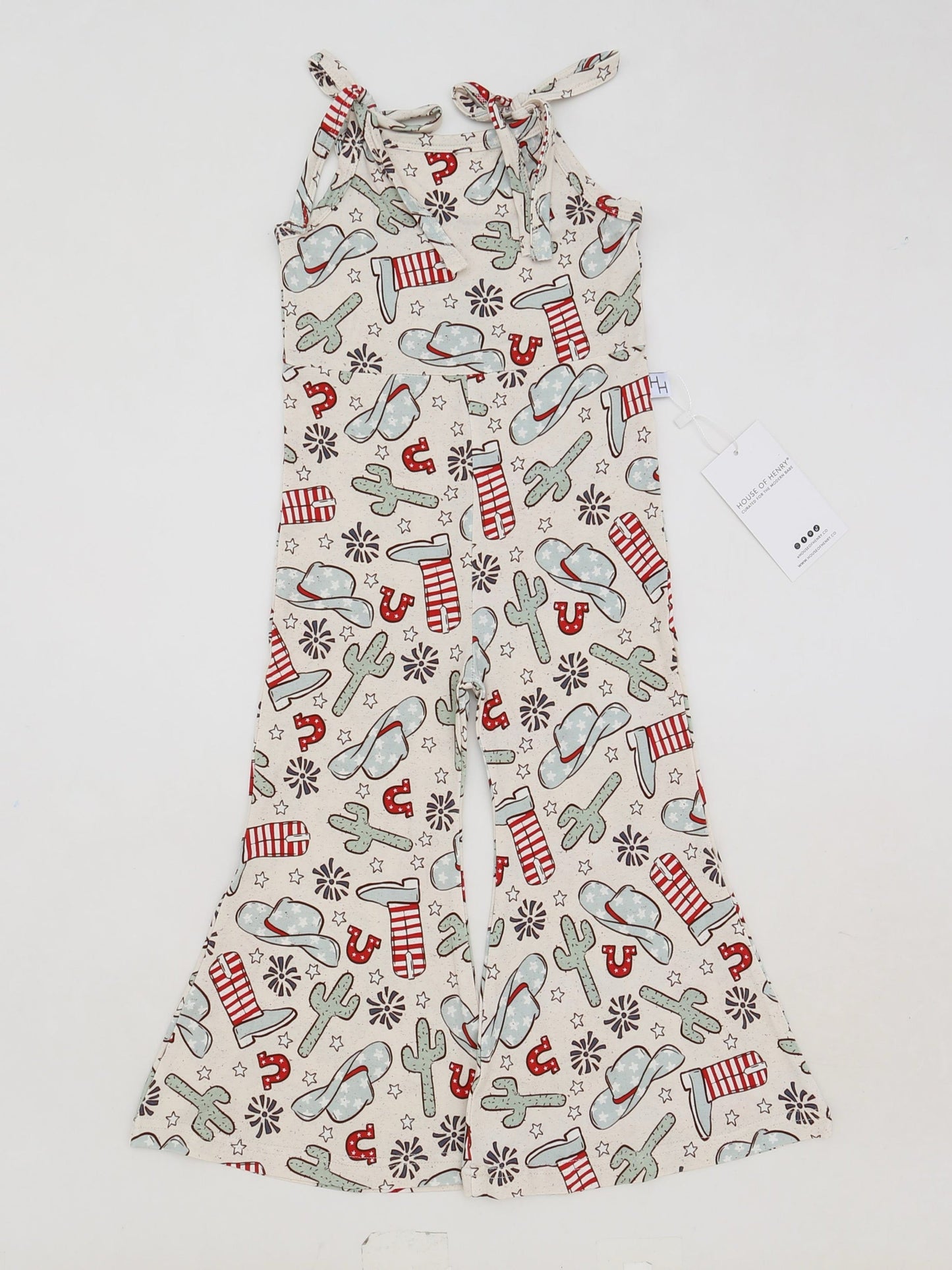 Children's dress with cactus and desert pattern on a white background