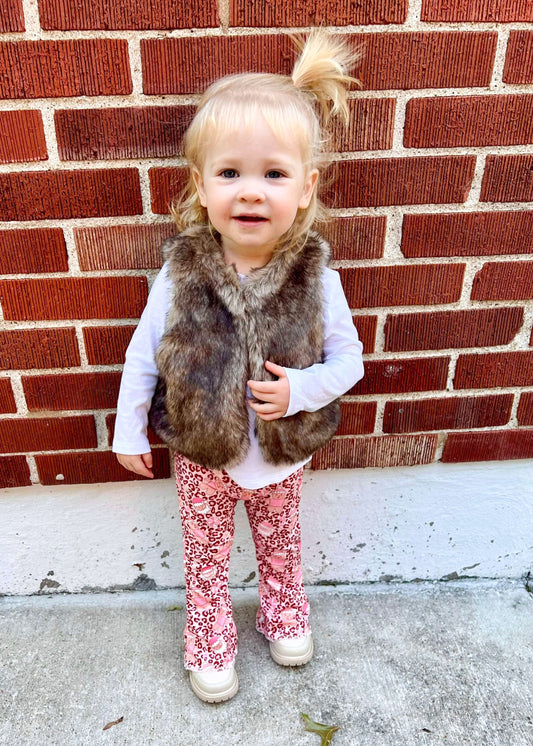 Pink Cheetah Gingerbread Bell Bottoms