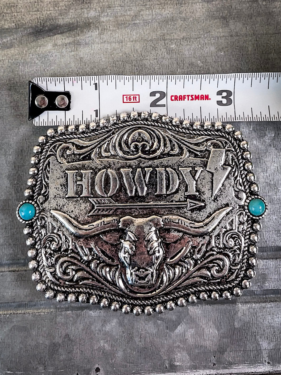 Howdy Fashion Belt Buckle - Silver