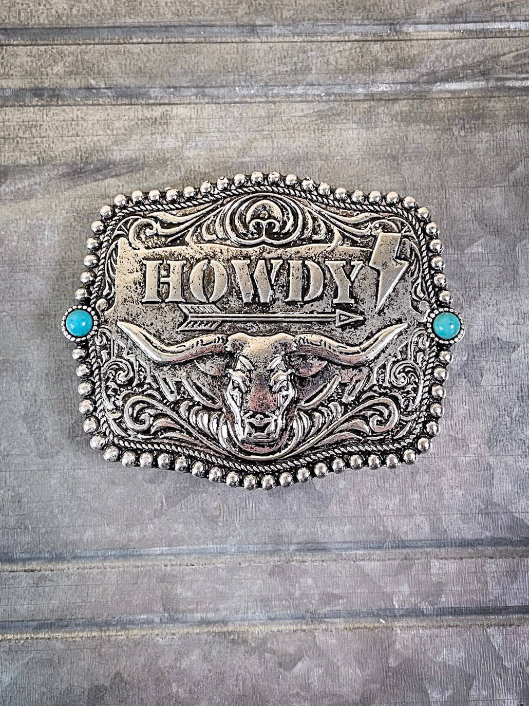 Howdy Fashion Belt Buckle - Silver