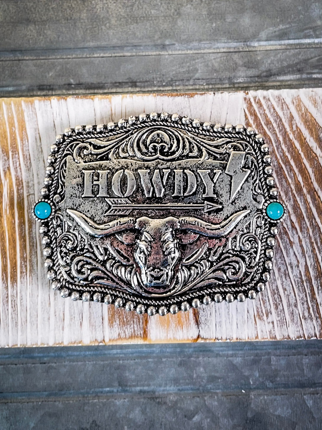 Howdy Fashion Belt Buckle - Silver