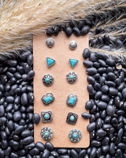 Jamie Stud Fashion Earring Set - Silver