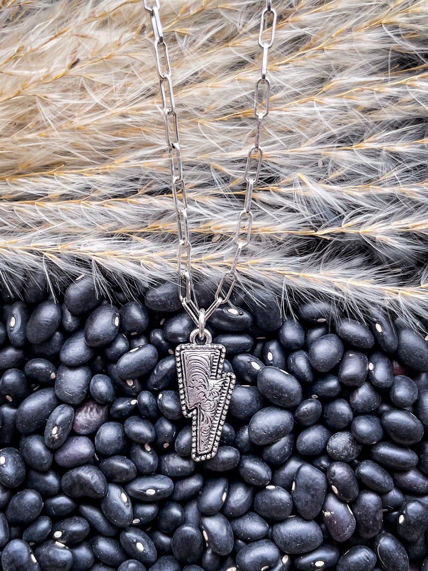 Coty Lightning Pendant Fashion Necklace - Silver