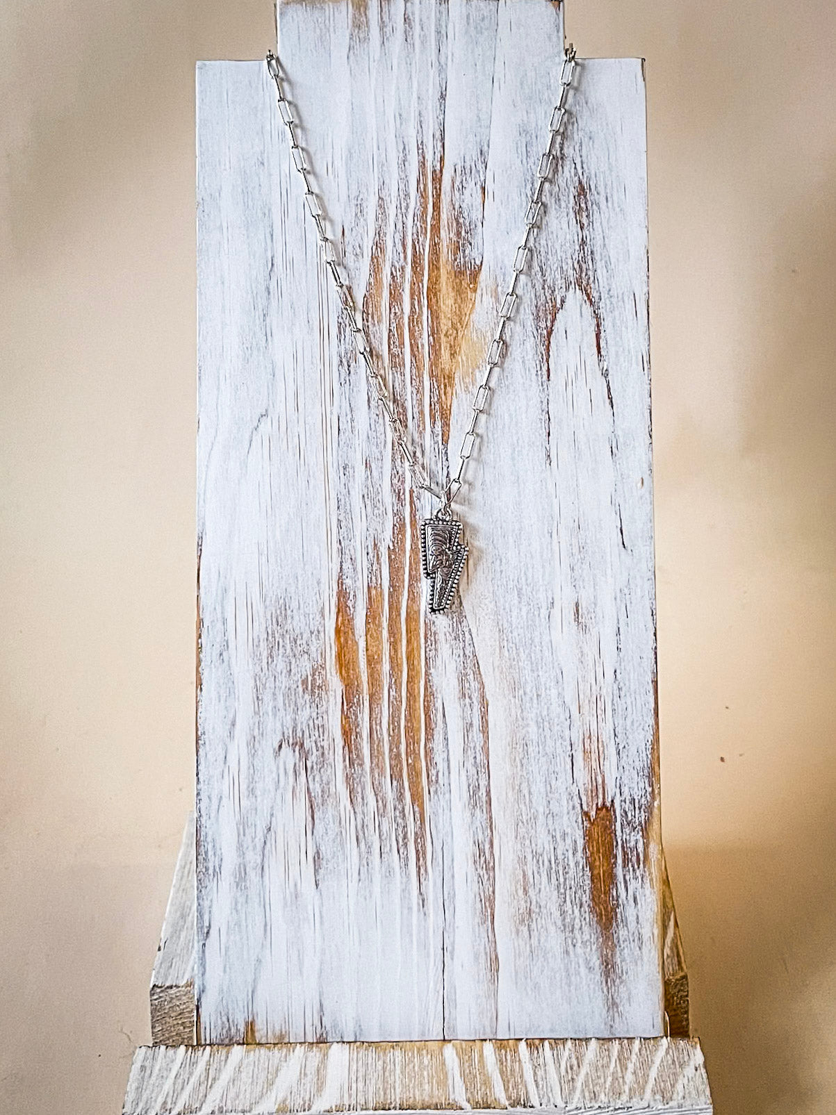 Coty Lightning Pendant Fashion Necklace - Silver