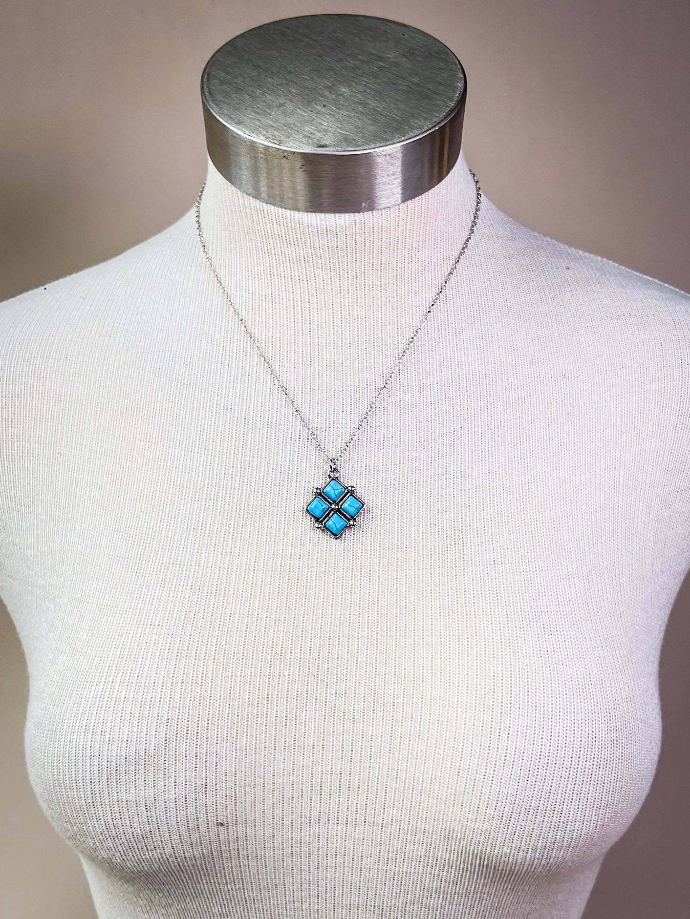 Rio Pendant Fashion Necklace - Aqua