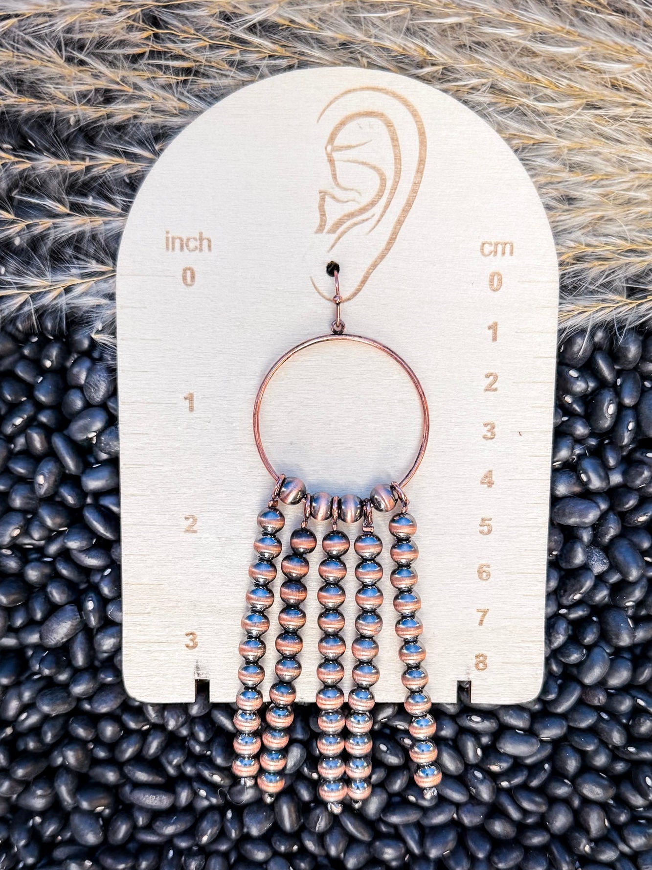 Patsy Navajo Style Dangle Fashion Earrings - Copper