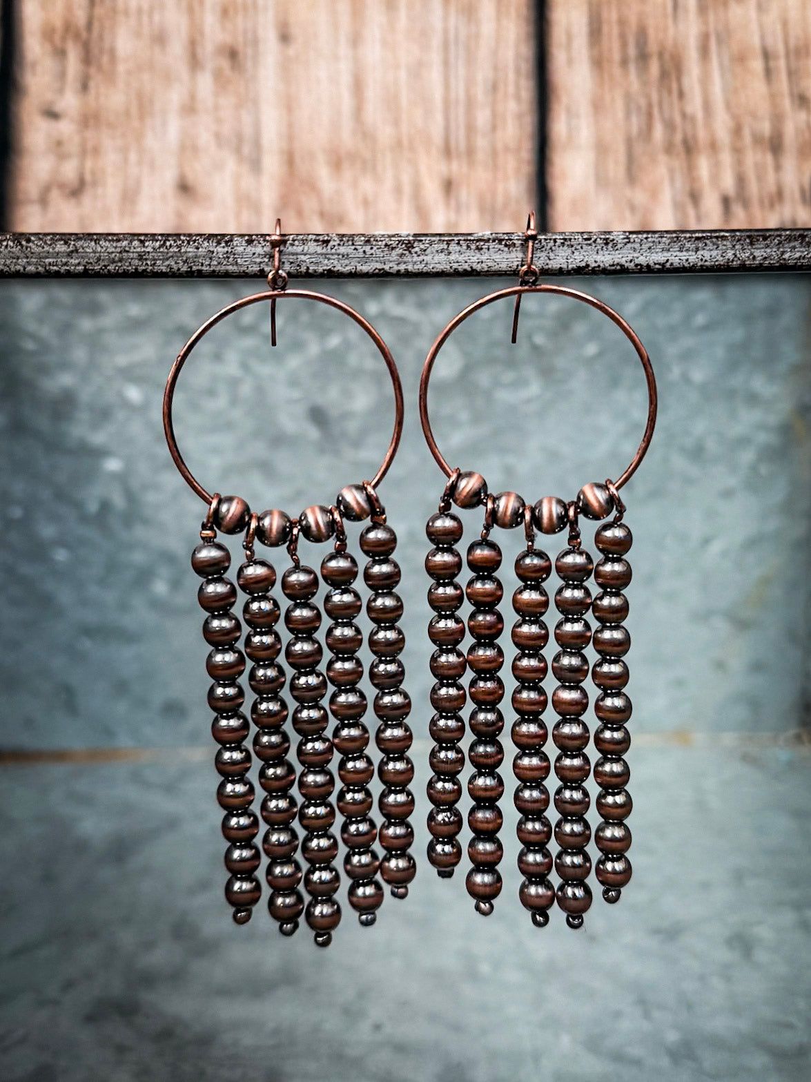 Patsy Navajo Style Dangle Fashion Earrings - Copper