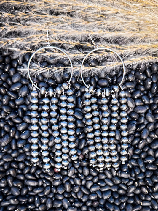 Patsy Navajo Style Dangle Fashion Earrings - Silver