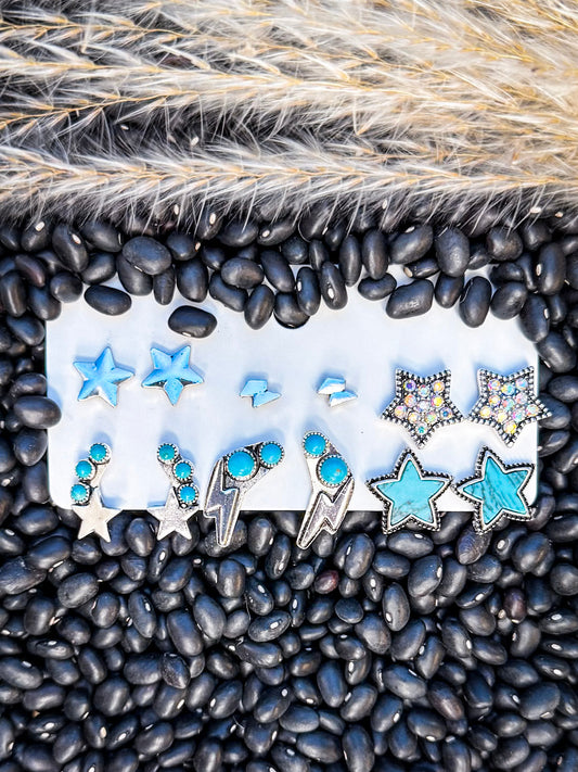 Dina Fashion Stud Earring Set - Silver