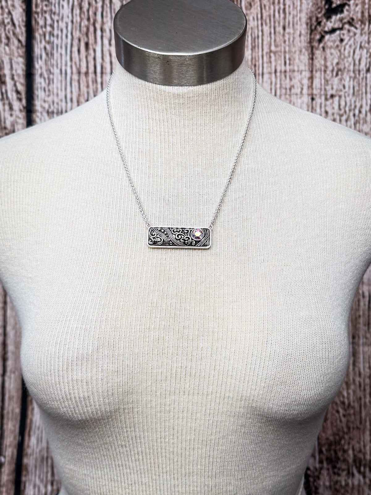 Clementine Western Filigree Fashion Bar Necklace