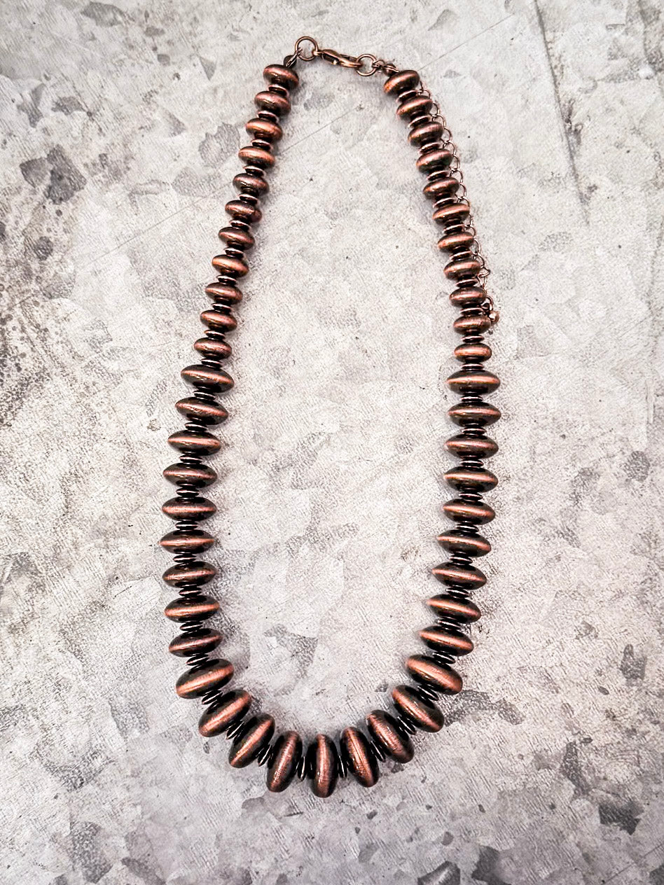 Lenora Navajo Style Beaded Fashion Necklace - Copper