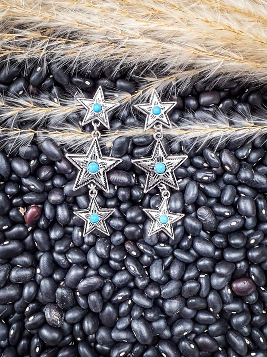 Burst Star Drop Fashion Stud Earrings