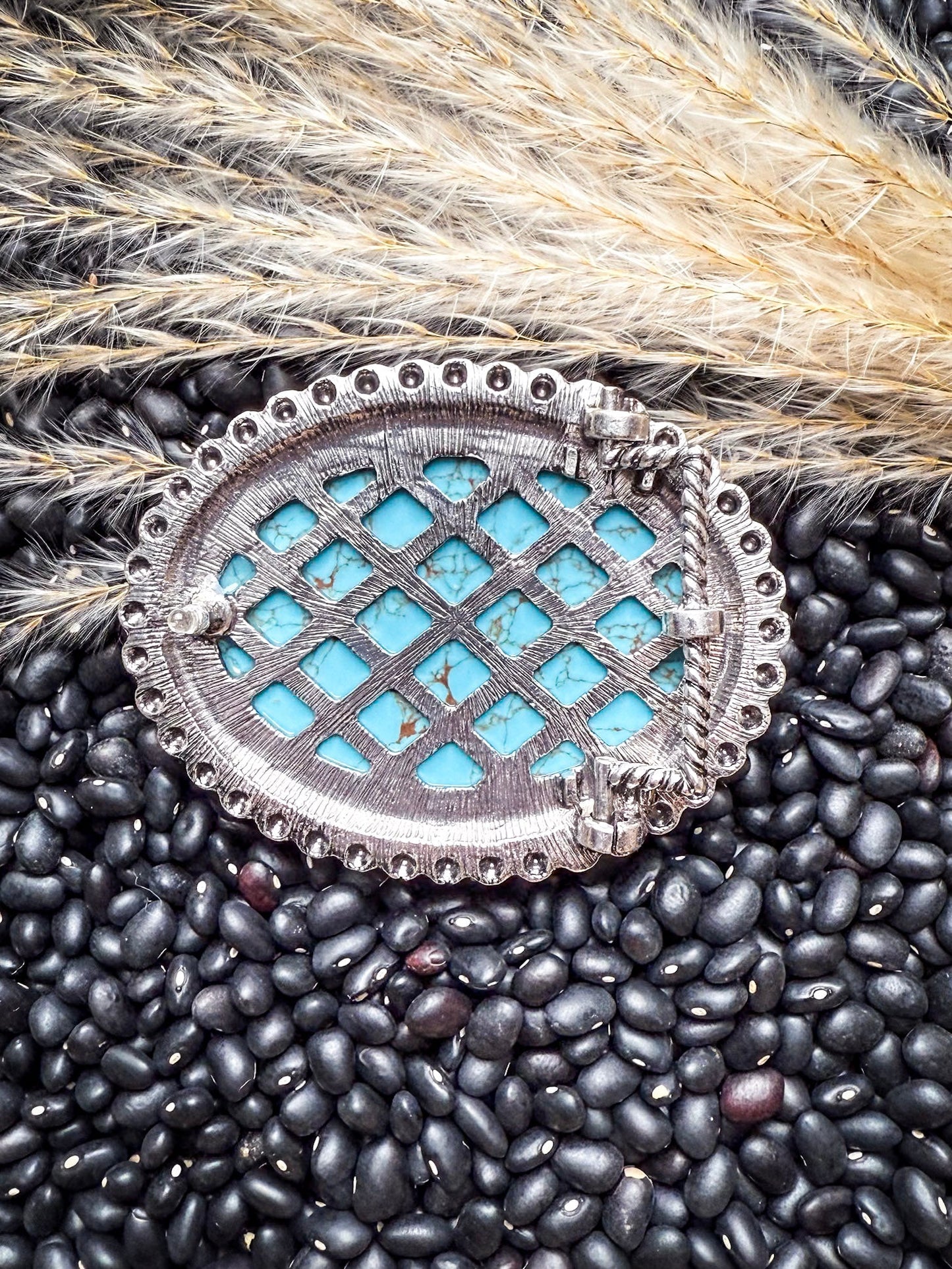 The Dakota Buckle – Large Oval Turquoise Fashion Stone