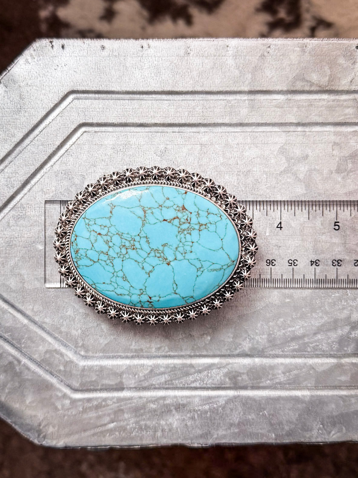 The Dakota Buckle – Large Oval Turquoise Fashion Stone