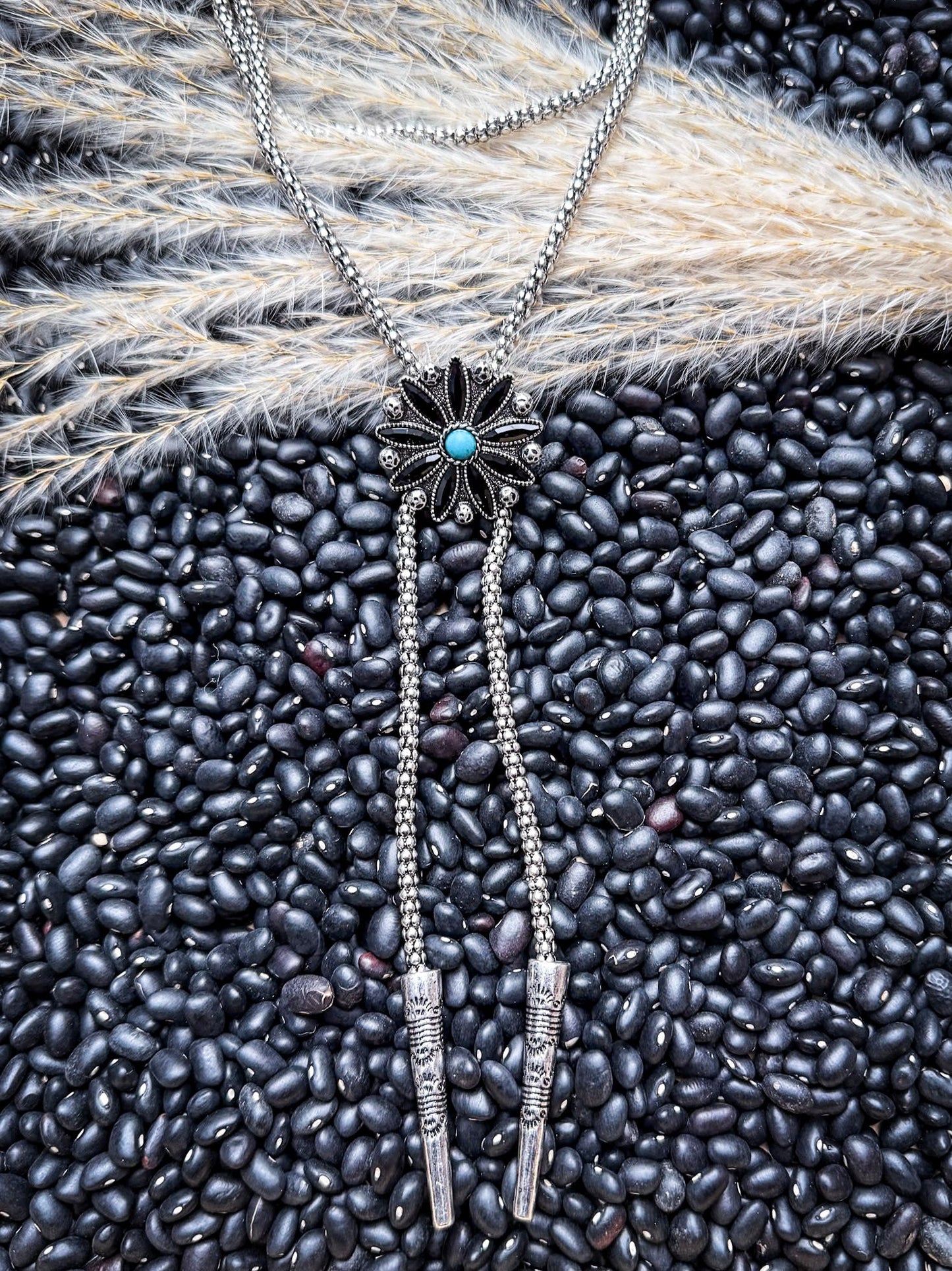 The Midnight Concho – Stone Bolo Fashion Necklace