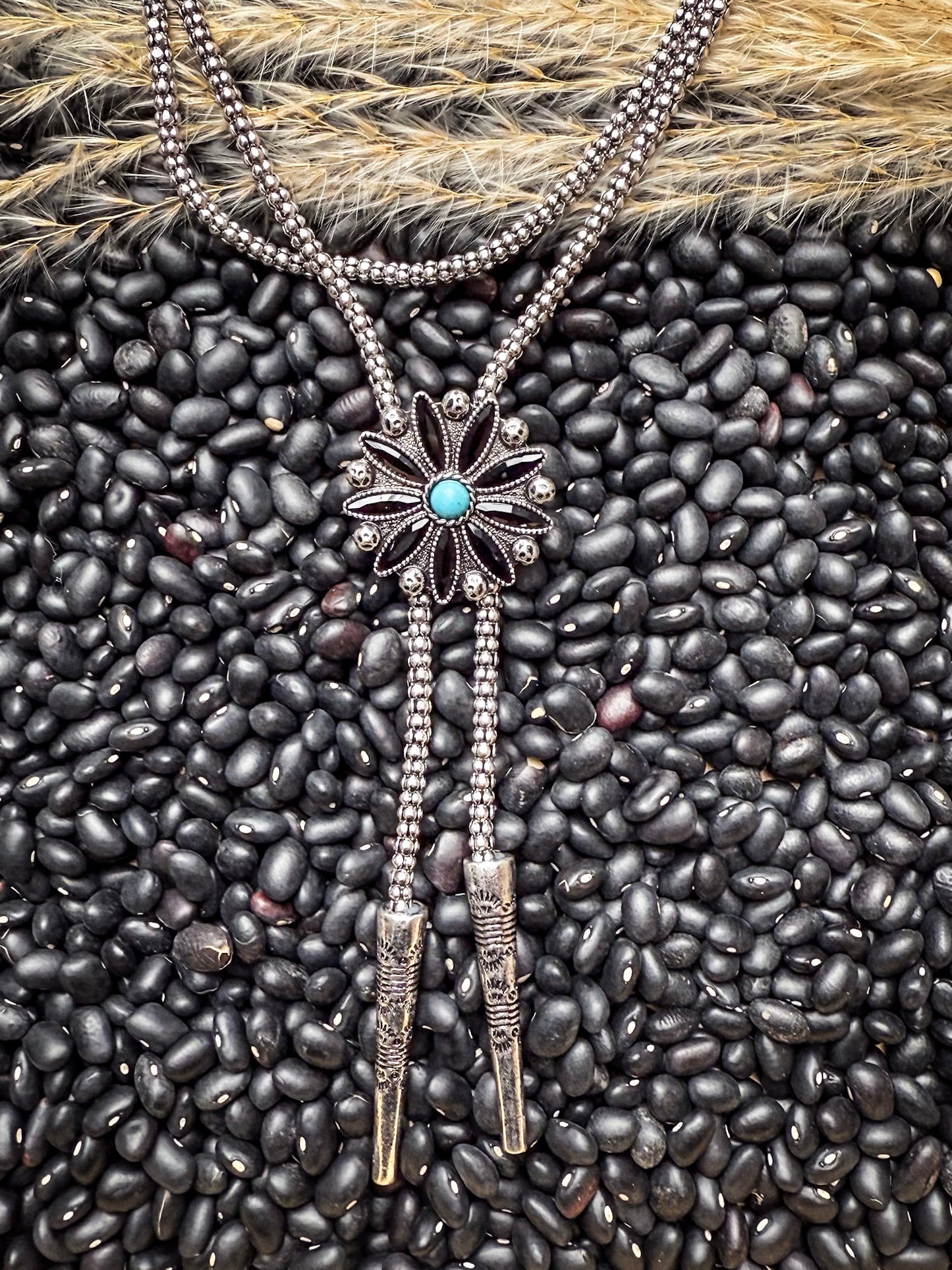 The Midnight Concho – Stone Bolo Fashion Necklace
