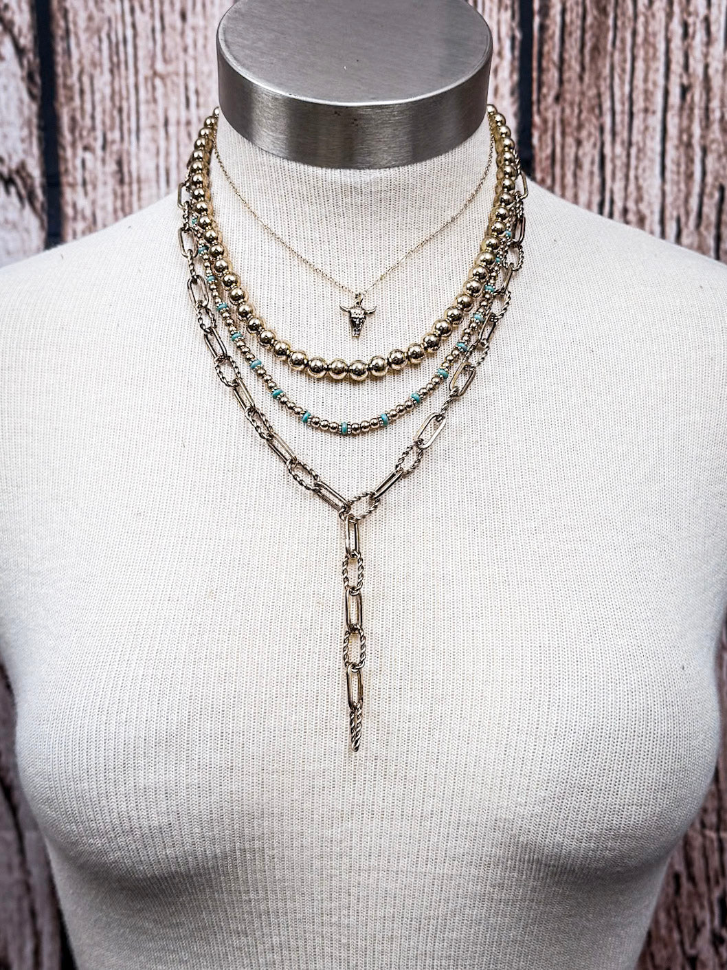 The Dustwalker Layers – Multi-Strand Bead & Chain Fashion Necklace Set