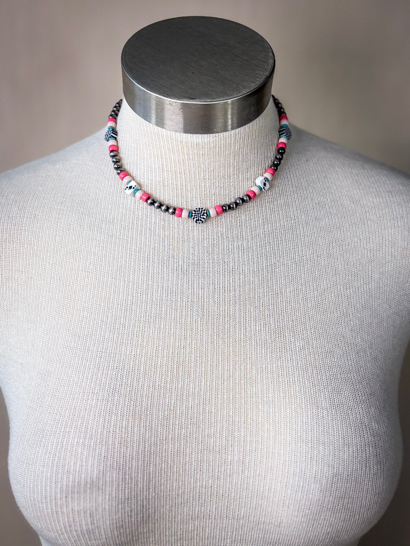 Chance Navajo Style Pearl & Bead Fashion Necklace