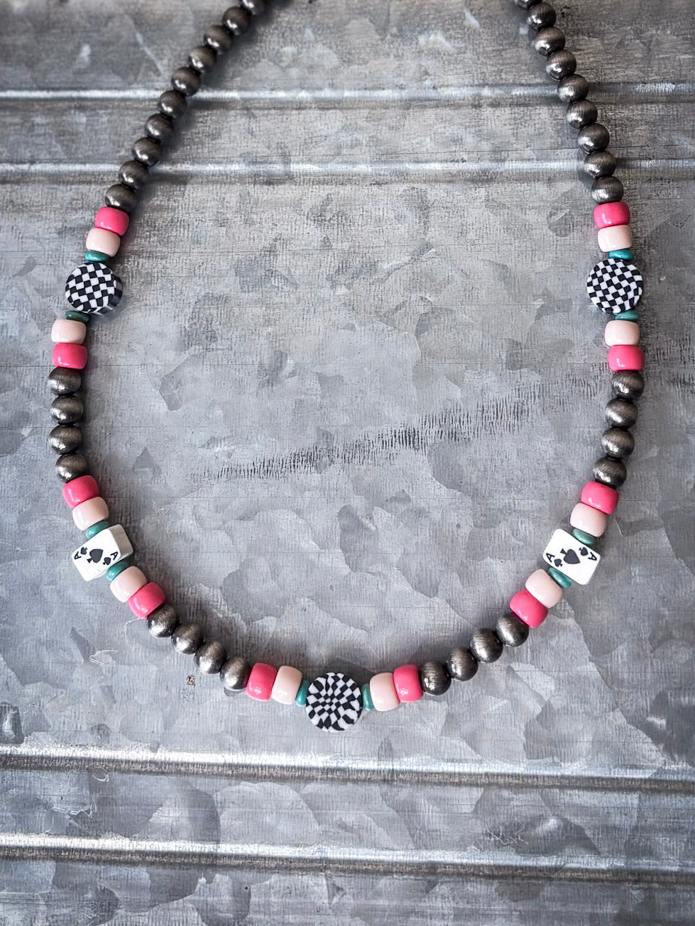 Chance Navajo Style Pearl & Bead Fashion Necklace