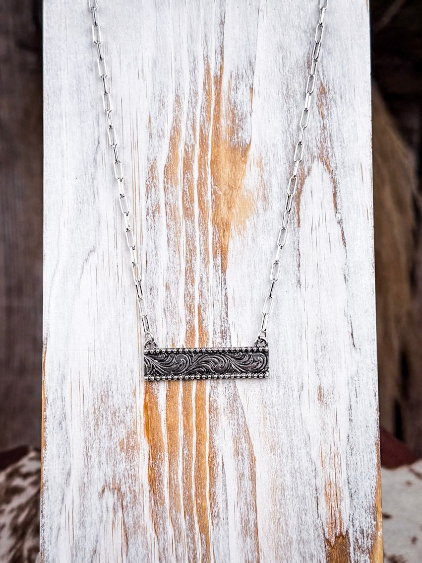 Cattleman Dainty Bar Fashion Necklace