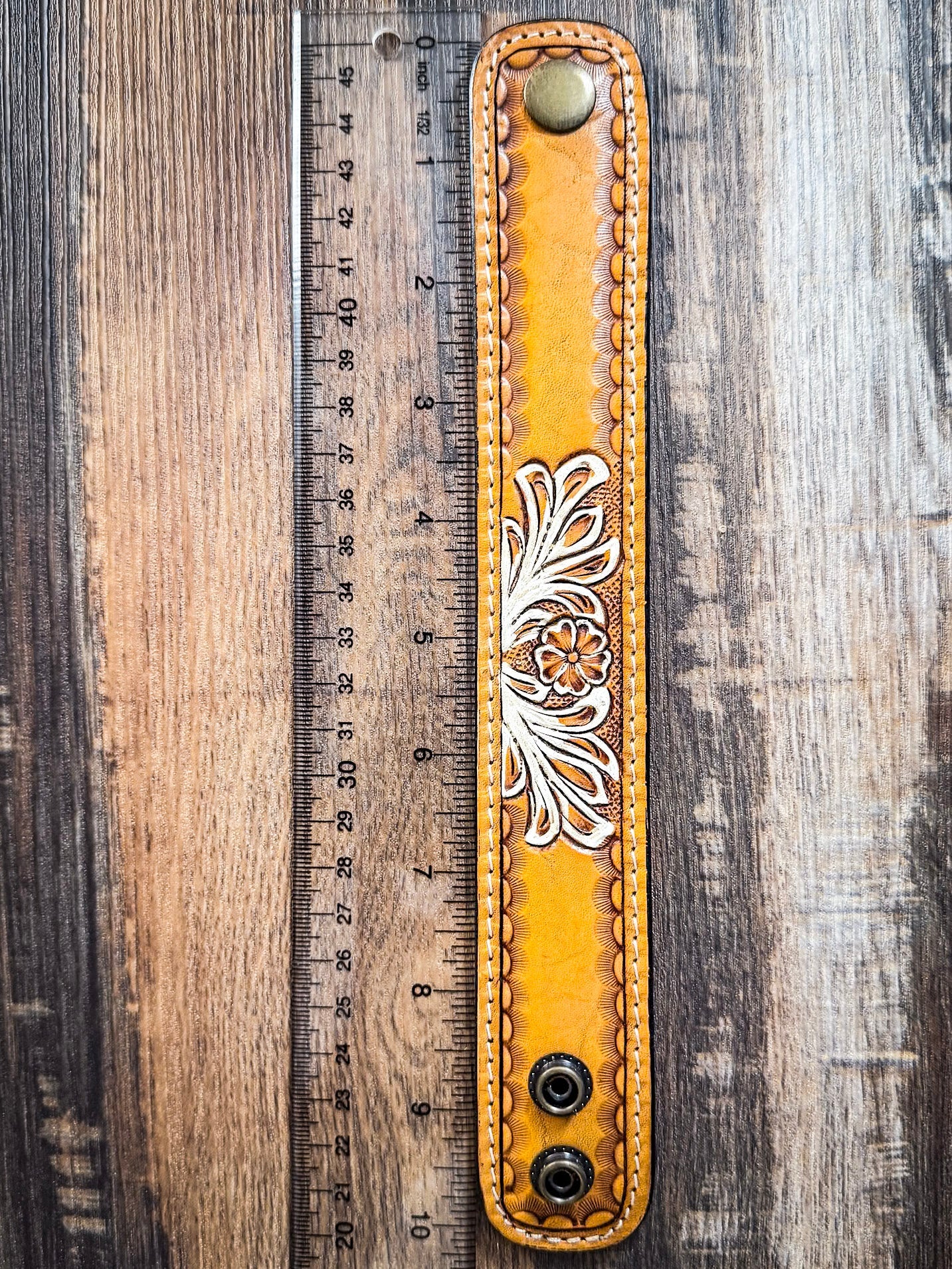 Prairie Shine Tooled Leather Bracelet