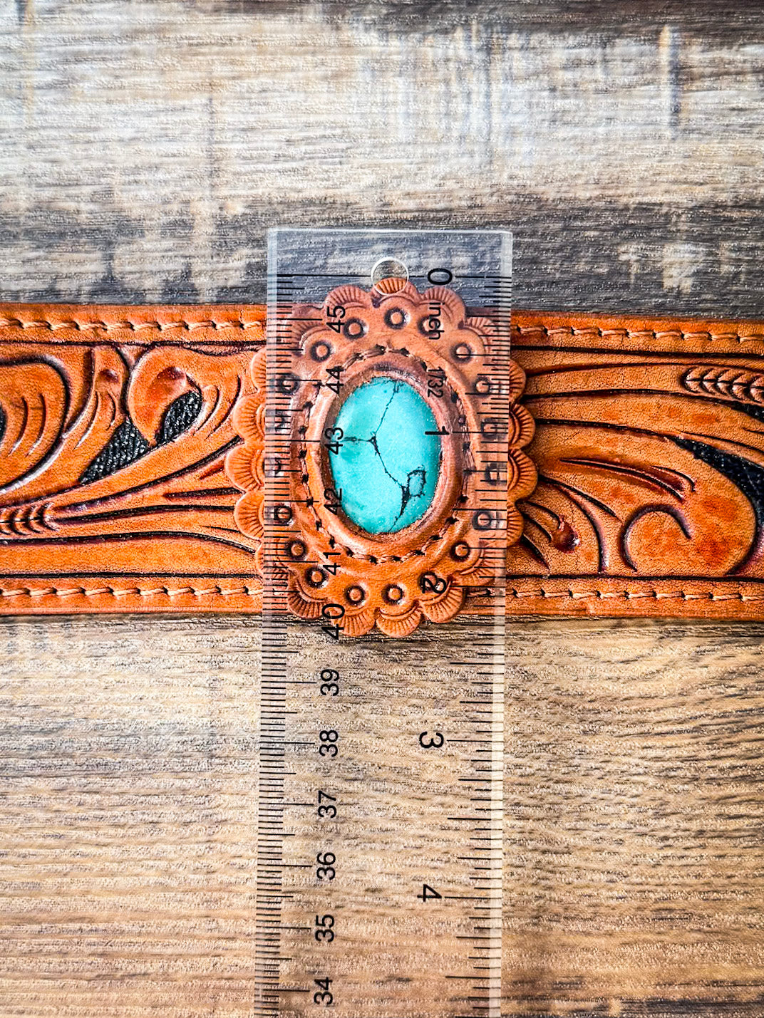 High Desert Bloom Tooled Leather Bracelet