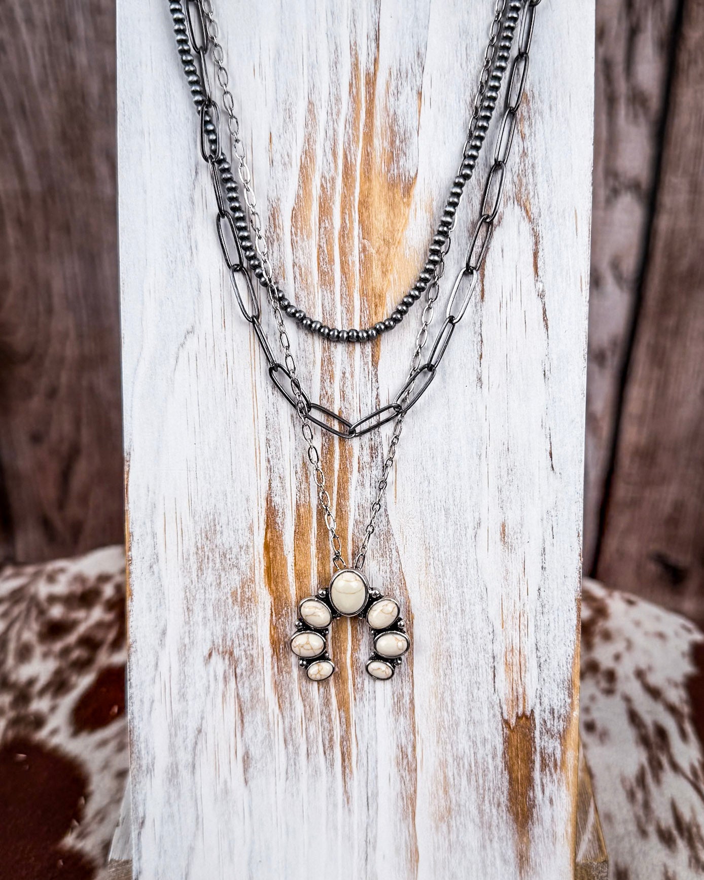 Dusty Squash Blossom Layer Fashion Necklace