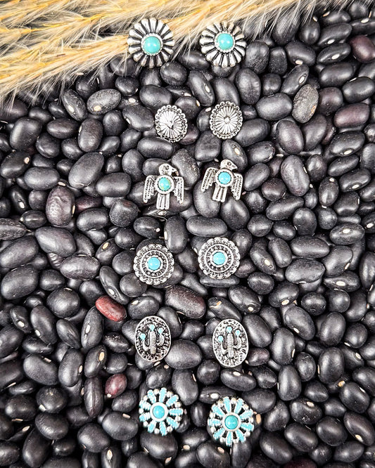 Reiny Stud Fashion Earring Set - Silver