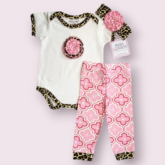 Leopard and Pink Floral 3-Piece Set
