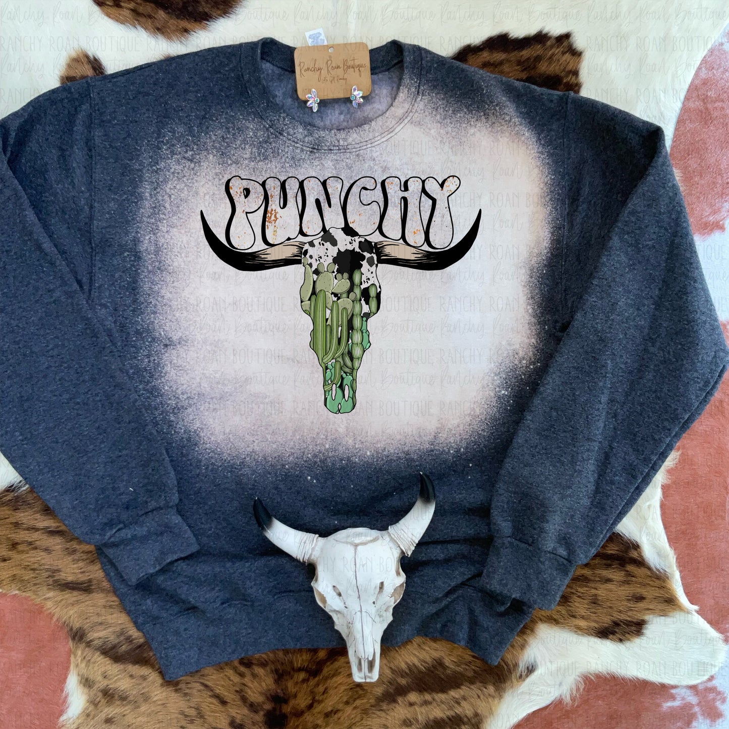 Punchy Cactus Graphic Western Sweatshirt