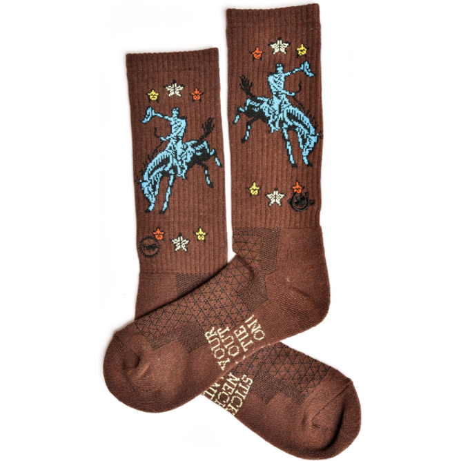 Fringe Long Live Brown Performance Boot Sock