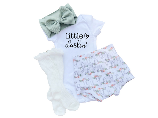 Watercolor Cow Baby Bummies Set