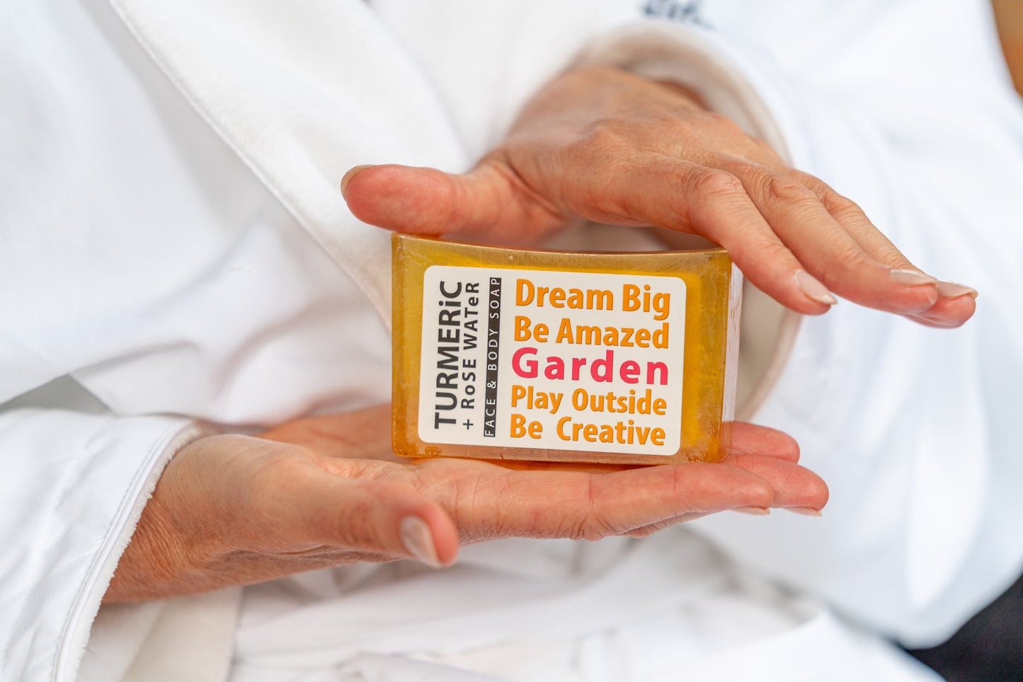 TURMERiC + Rose WATeR FACE & BODY SOAP 5 oz.