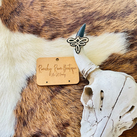 Western Boot Stitch Cuff Ring Adjustable Cowgirl Ring