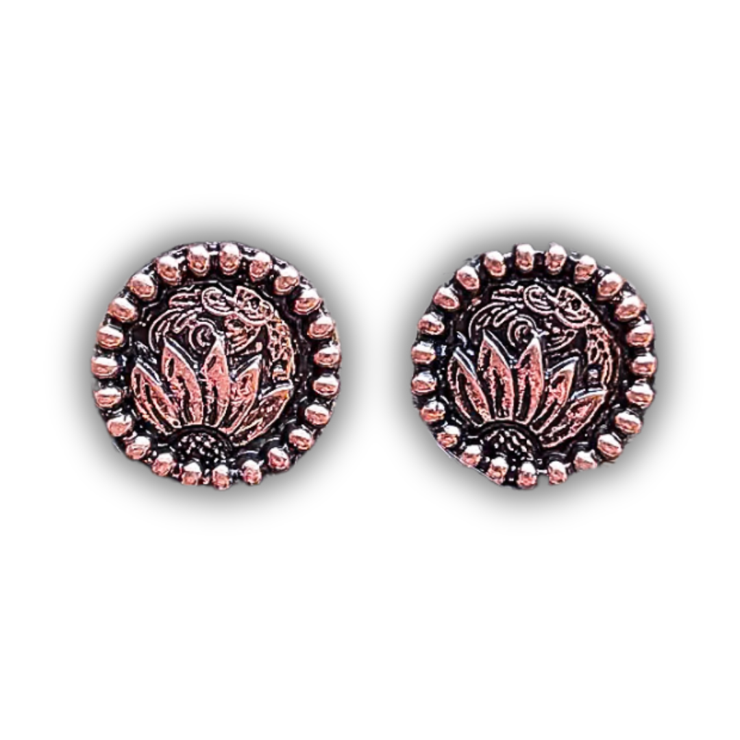 Eliza Flower Stud Fashion Earrings - Copper