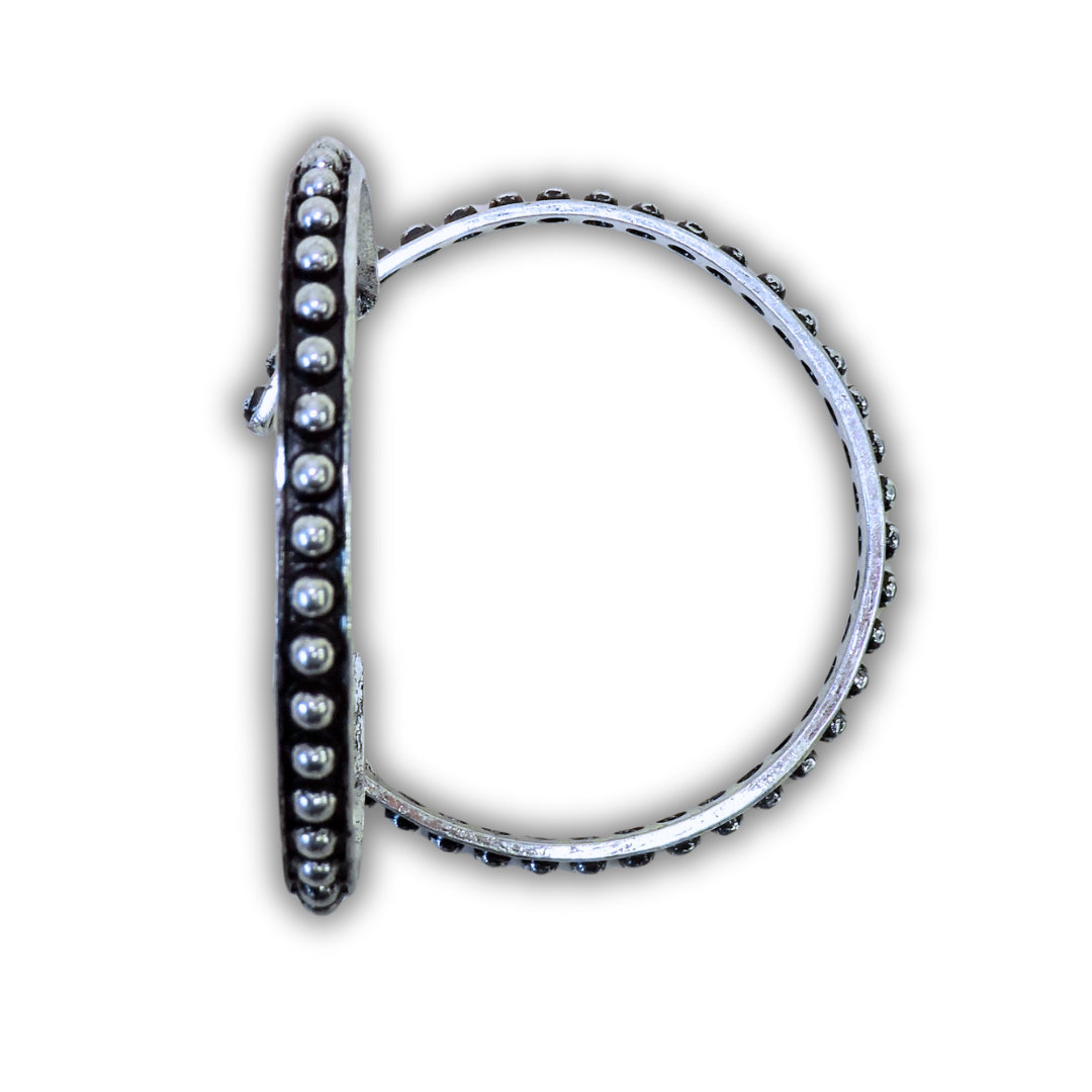 June Stud Bubble Hoop Fashion Earring - Silver