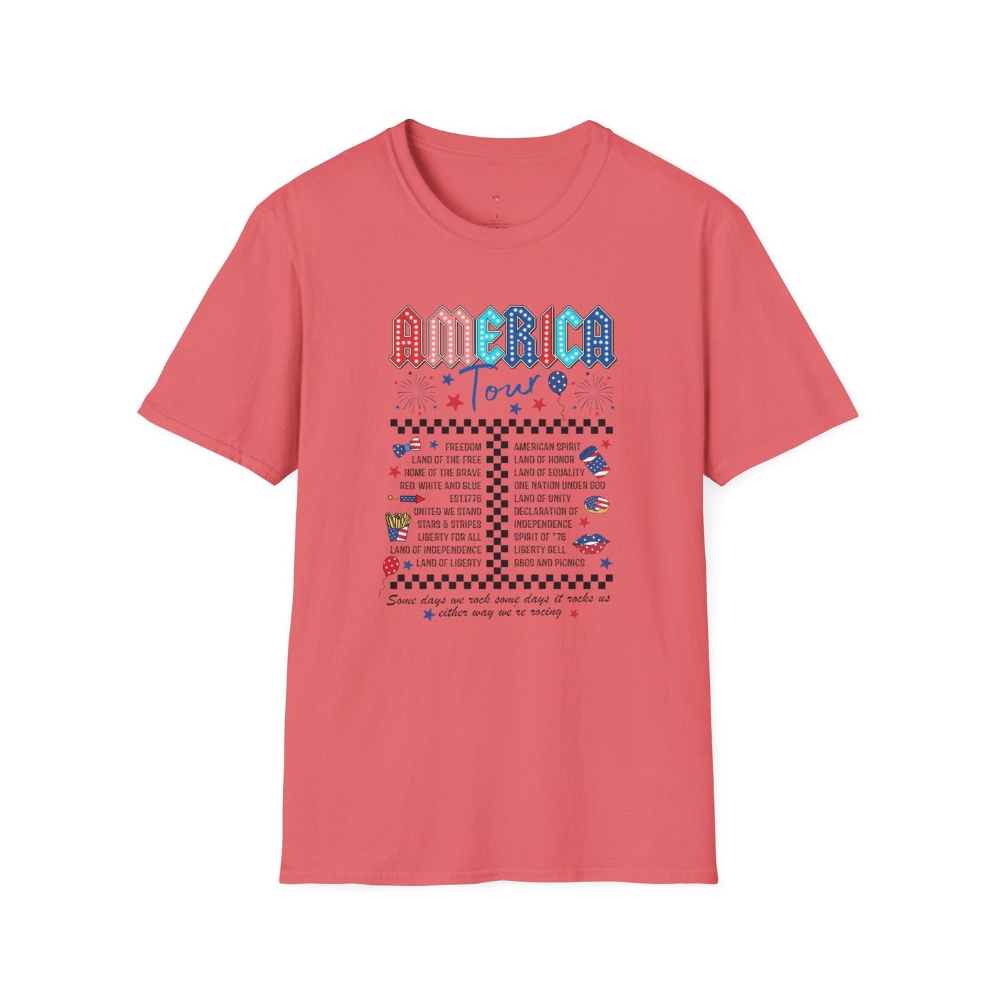 America Tour Tee, 4th of July, Softstyle T-Shirt - SmorgeousByGina