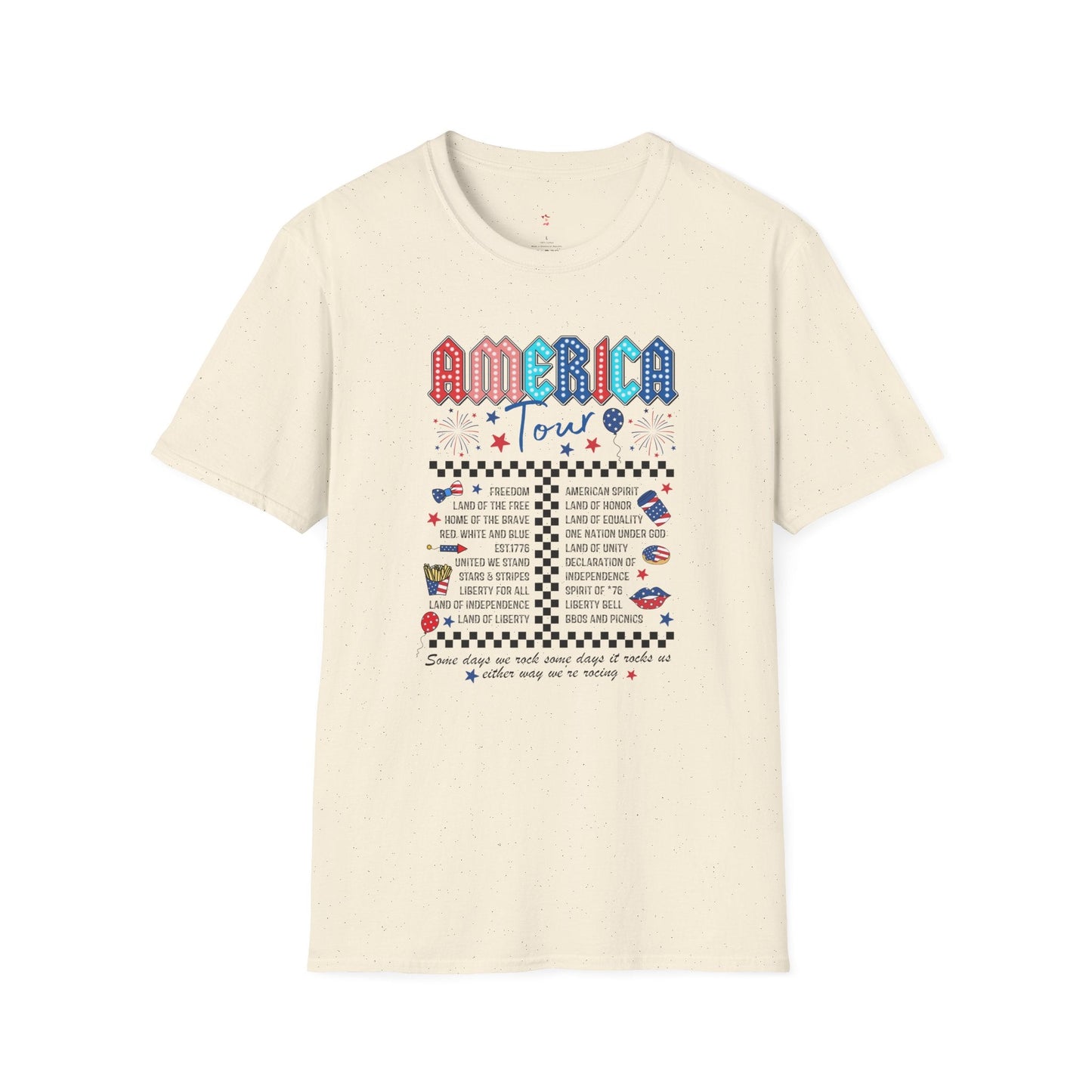 America Tour Tee, 4th of July, Softstyle T-Shirt - SmorgeousByGina